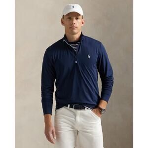 Ralph Lauren Polo Performance Jersey Quarter-Zip Pullover in Navy Blue Medium